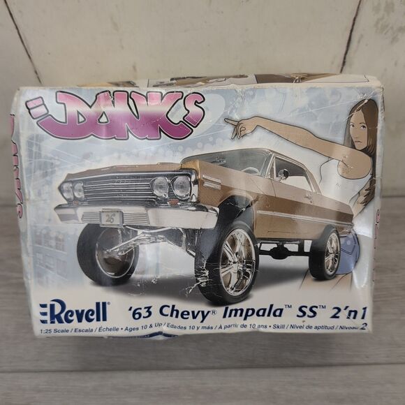 Revell Donks '63 1963 Chevy Impala SS 2n1 1:25 Scale Plastic Model Kit **Bad Box - Picture 1 of 8